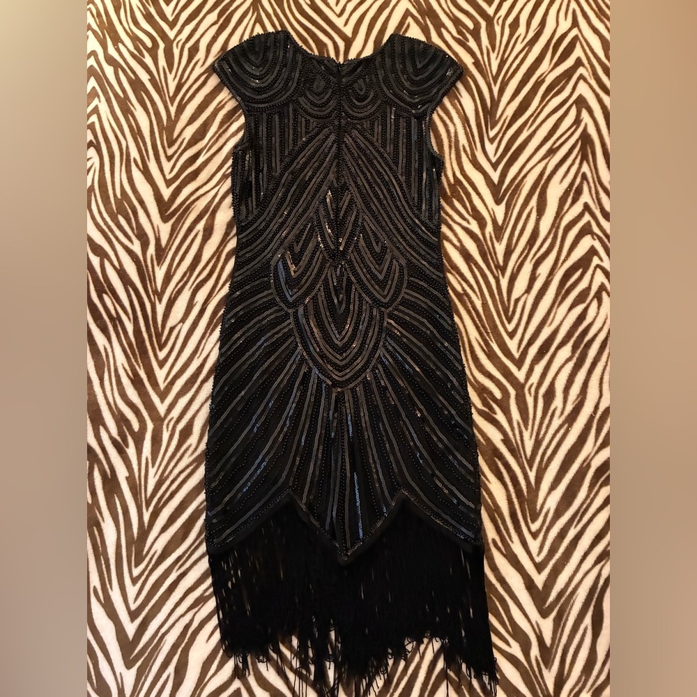 Elegant Black Beaded Dress